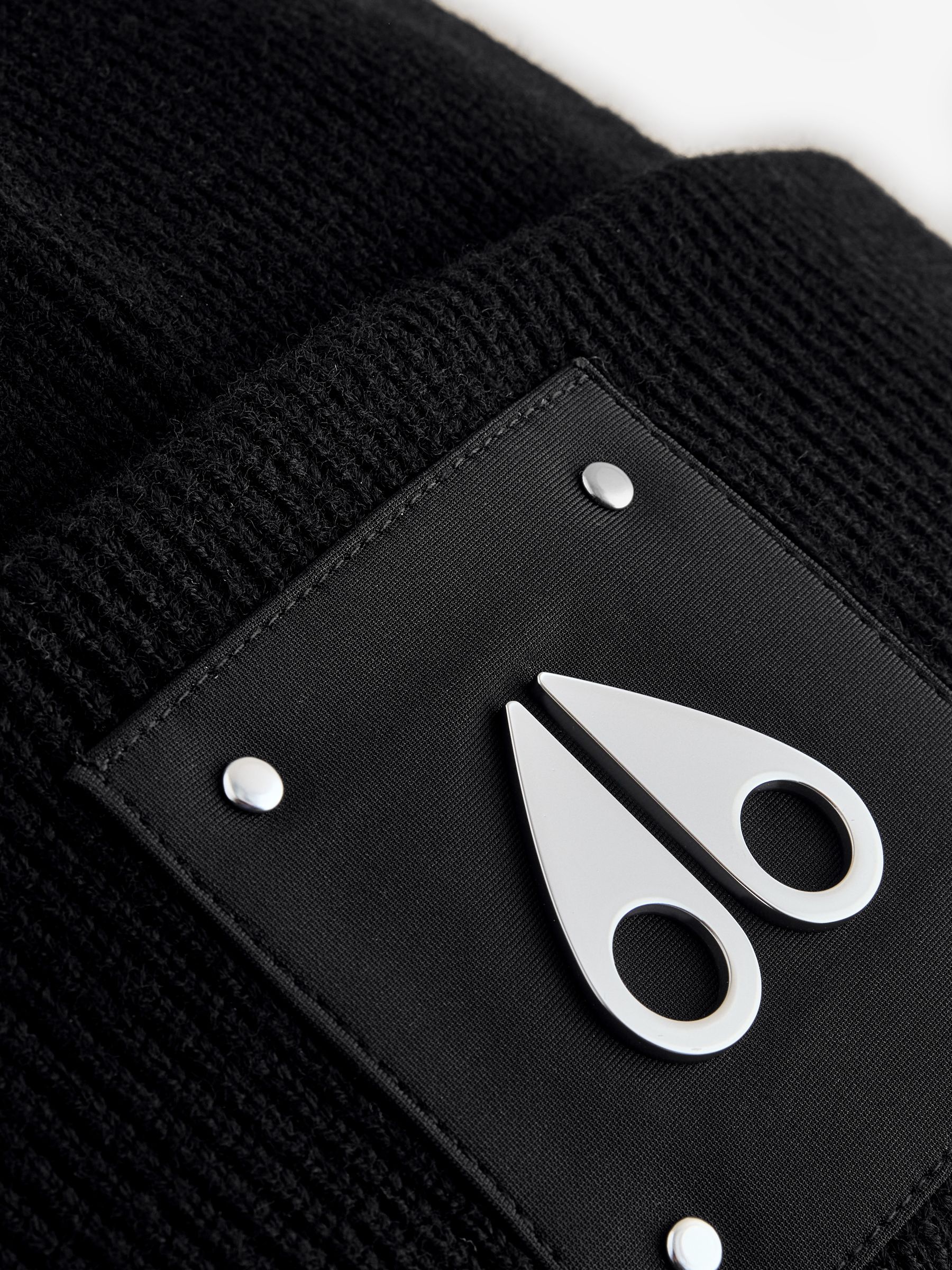 Buy Moose Knuckles Black Large Logo Beanie from the Next UK online