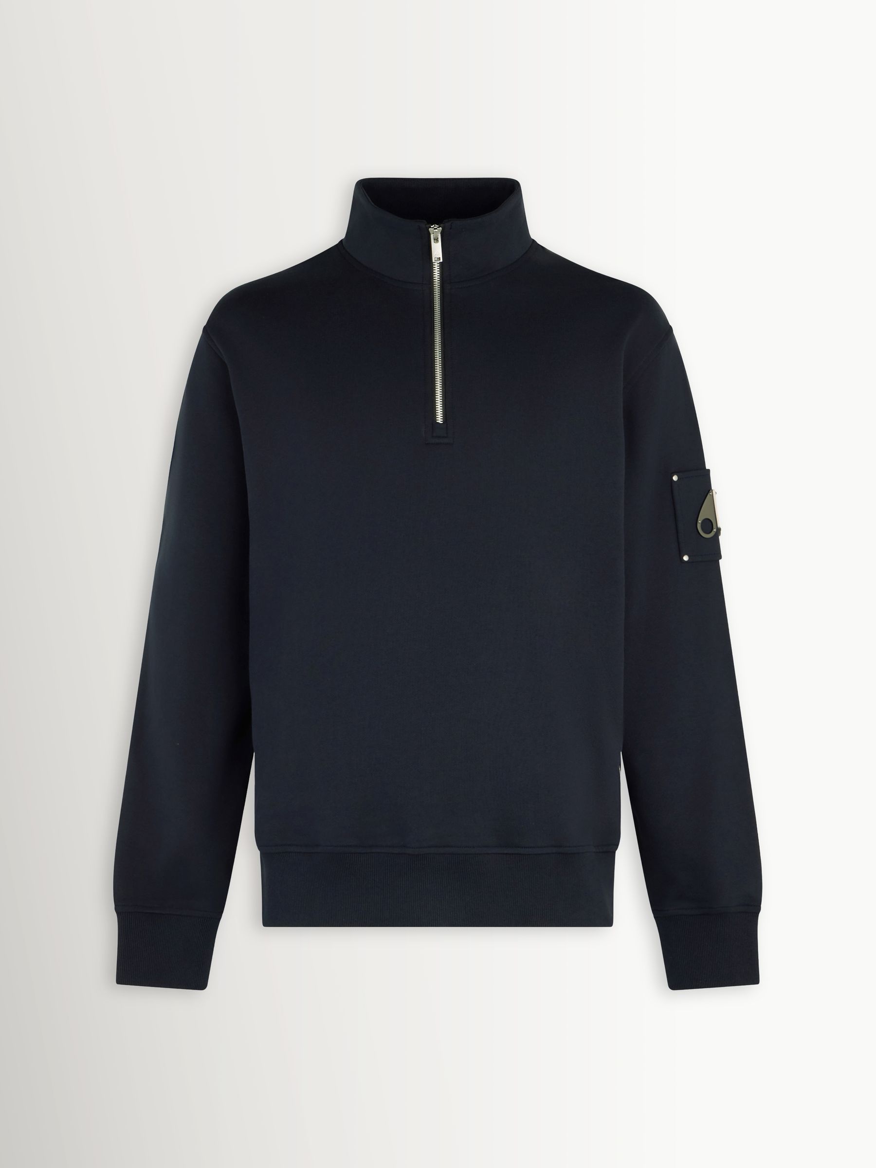 Buy Moose Knuckles Blue Hartsfield Quarter Zip Sweatshirt from the