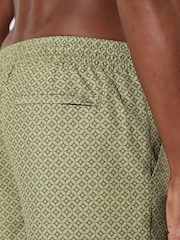Reiss Sage Green Orient Geometric-Print Swim Shorts - Image 4 of 6