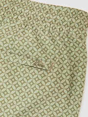 Reiss Sage Green Orient Geometric-Print Swim Shorts - Image 6 of 6