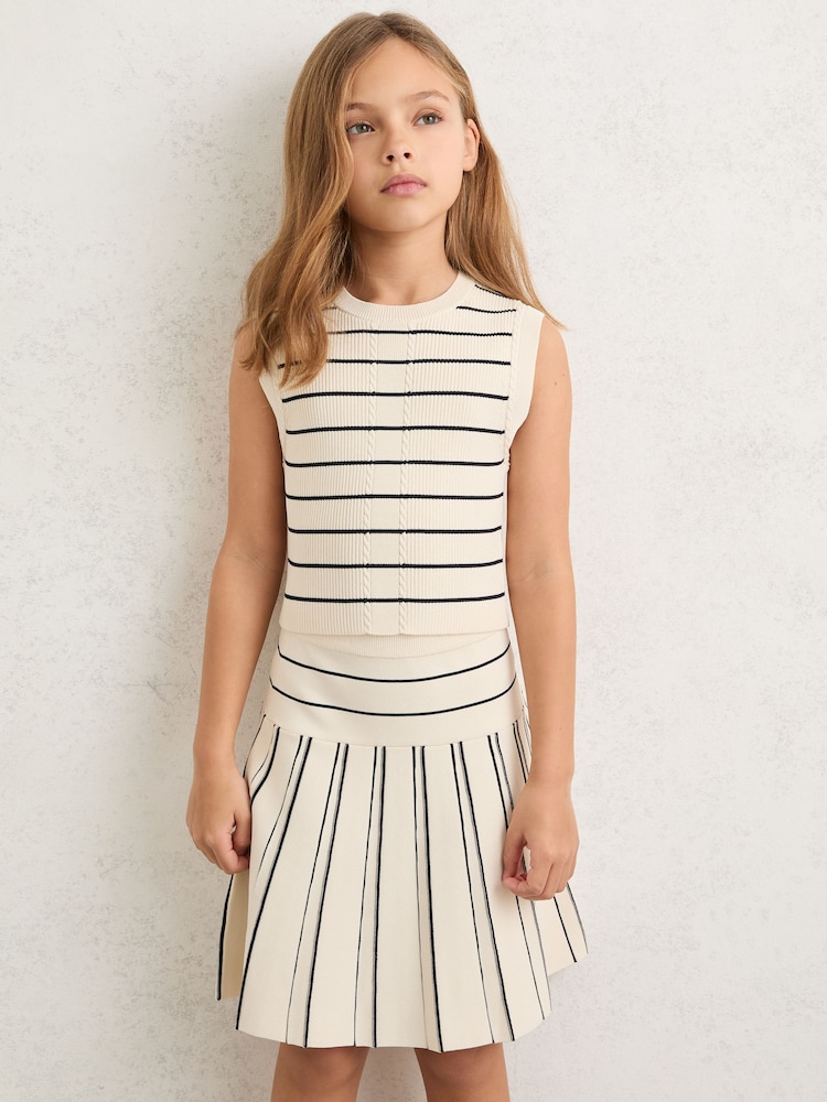 Reiss Lorilee Stripe Knitted Sleeveless Top - Imaginea 1 din 4