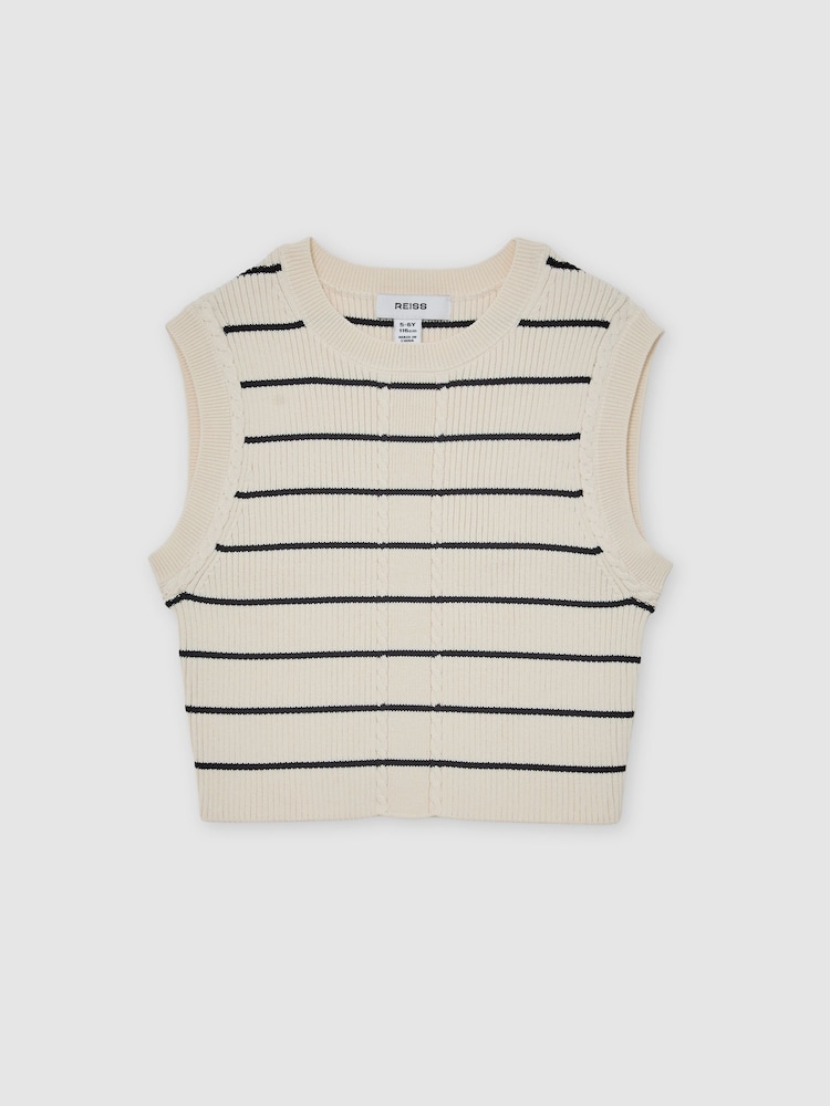 Reiss Lorilee Stripe Knitted Sleeveless Top - Imaginea 2 din 4