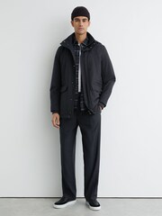 Reiss Navy Lord Hooded Zip-Through Padded Coat - Image 3 of 6