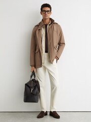 Reiss Light Brown Lord Hooded Zip-Through Padded Coat - Image 3 of 6