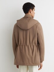 Reiss Light Brown Lord Hooded Zip-Through Padded Coat - Image 5 of 6