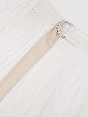Reiss Ivory Allora Pleated Cotton Skirt - Image 7 of 7