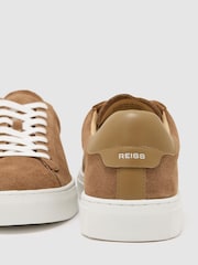 Reiss Camel Brown Finley Suede Suede Low-Top Trainers - Image 5 of 6