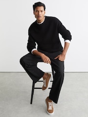 Reiss Camel Brown Finley Suede Suede Low-Top Trainers - Image 6 of 6