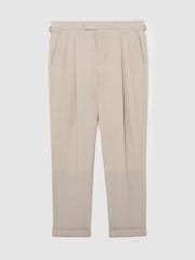 Reiss Stone Belmont Tailored-Fit Textured Suit Trousers With Wool - Image 2 of 6