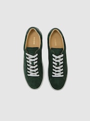 Reiss Emerald Green Finley Suede Suede Low-Top Trainers - Image 3 of 5