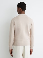 Reiss Oatmeal Plaza Collared Button-Through Cardigan - Image 5 of 6