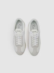 Reiss White Emmett V2 Bonded-Leather Suede Running Trainers - Image 3 of 5