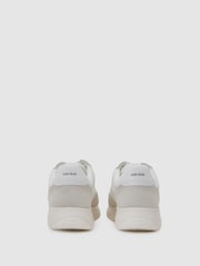 Reiss White Emmett V2 Bonded-Leather Suede Running Trainers - Image 4 of 5