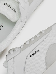 Reiss White Emmett V2 Bonded-Leather Suede Running Trainers - Image 5 of 5