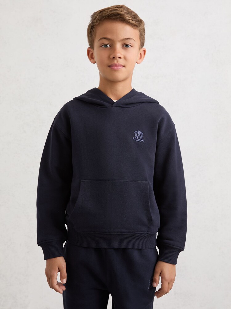 Reiss Navy Blue Conlin Hoodie - Image 2 of 6 Reiss Navy Blue Conlin Hoodie - Image 2 of 6