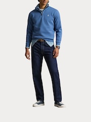 Polo Ralph Lauren Delta Blue Double Knit Tech Quarter Zip Sweatshirt - Image 5 of 6