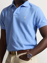 Polo Ralph Lauren Blue Lagoon Custom Fit Pique Polo Shirt - Image 4 of 4