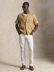 Polo Ralph Lauren Cafe Tan Camp Collar Linen Shirt - Image 4 of 4