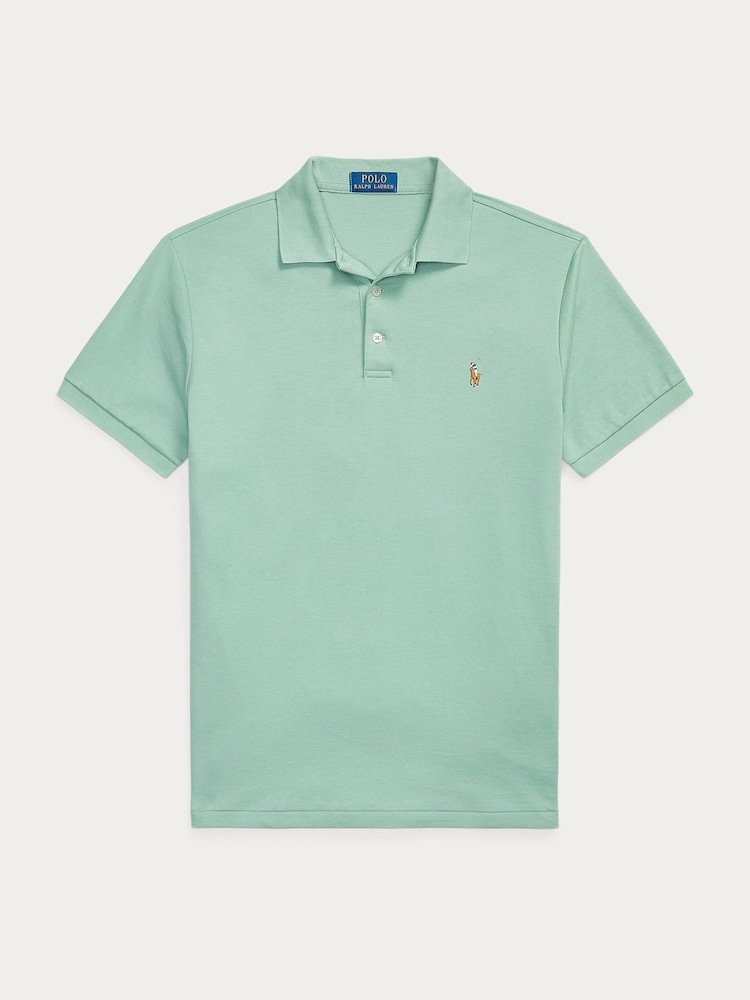 Polo Ralph Lauren Faded Mint Soft Touch Pima Polo Shirt - Image 6 of 6