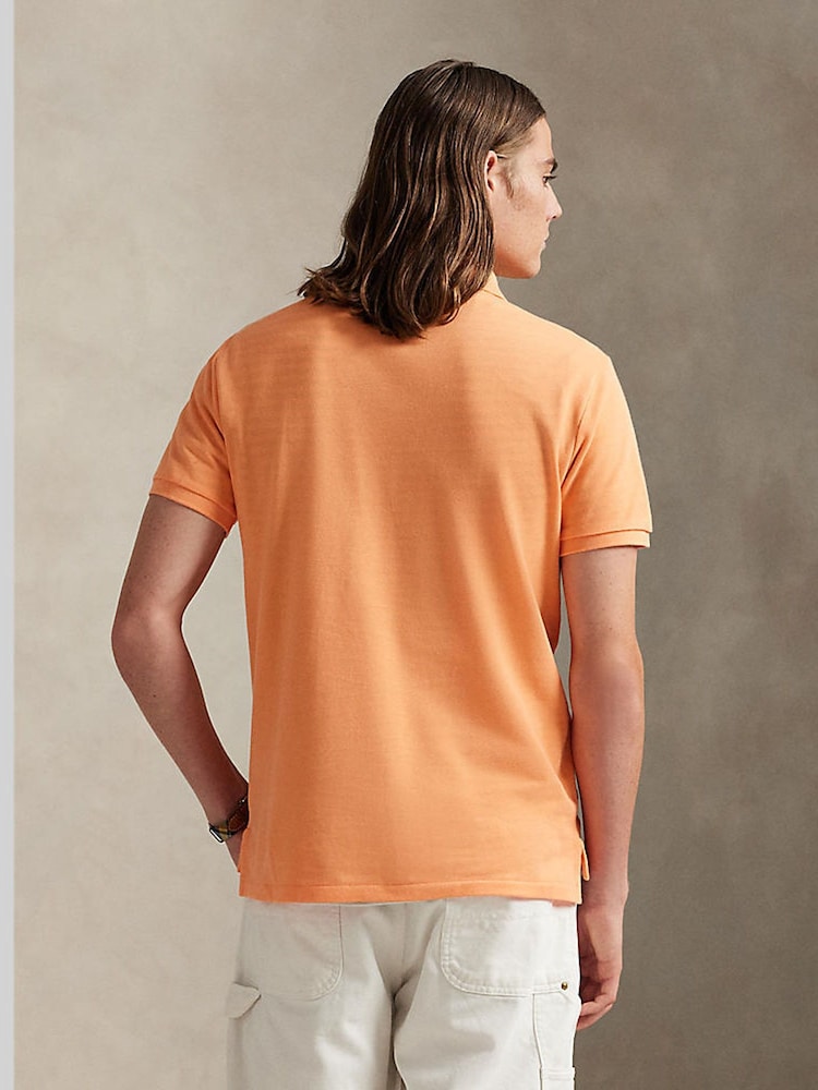 Polo Ralph Lauren Pompano Orange Custom Fit Pique Polo Shirt - Image 2 of 6