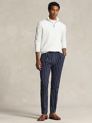 Polo Ralph Lauren Deckwash White Mesh Knit Cotton Quarter Zip Jumper - Image 4 of 5