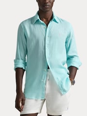 Polo Ralph Lauren New Aqua Custom Fit Linen Shirt - Image 6 of 9