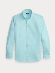 Polo Ralph Lauren New Aqua Custom Fit Linen Shirt - Image 8 of 9
