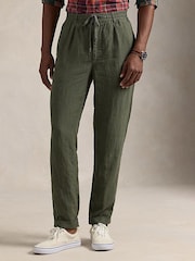 Polo Ralph Lauren New Olive Prepster Linen Trousers - Image 1 of 5