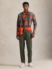 Polo Ralph Lauren New Olive Prepster Linen Trousers - Image 3 of 5