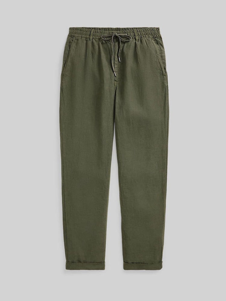 Polo Ralph Lauren New Olive Prepster Linen Trousers - Image 5 of 5