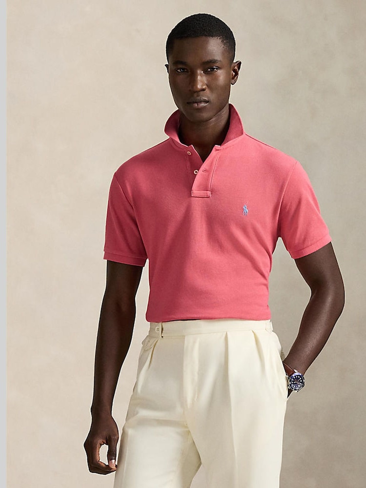 Polo Ralph Lauren Red Sky Custom Fit Pique Polo Shirt - Image 1 of 5