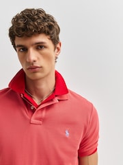 Polo Ralph Lauren Red Sky Custom Fit Pique Polo Shirt - Image 6 of 7