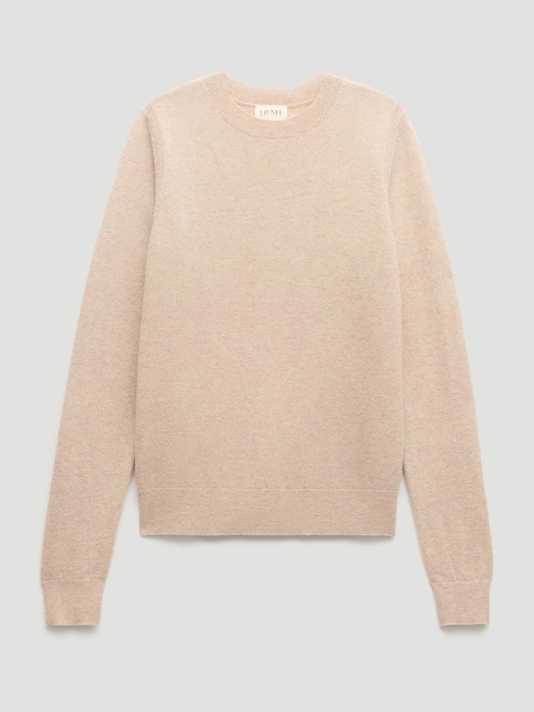 Hush Natural Ivy Fine Merino Crew Jumper - Image 5 of 5