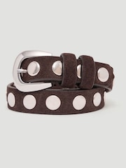 Hush Brown Seren Suede Studded Belt - Image 2 of 5