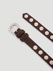 Hush Brown Seren Suede Studded Belt - Image 3 of 5