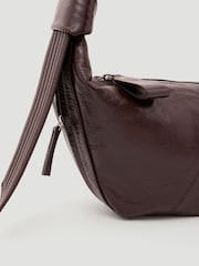 rjava - Hush Oversized Leather Crescent Bag - Slika 3 iz 6