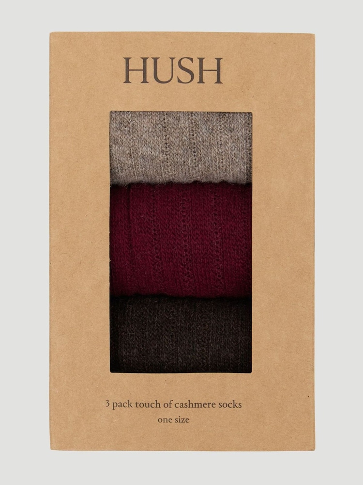 Hush Brown Murica Wool Blend Socks Set 3 Pack - Image 2 of 2