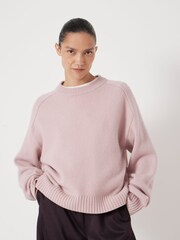 Hush Blush Pink Nina Merino Wool Cropped Jumper - Image 1 of 5