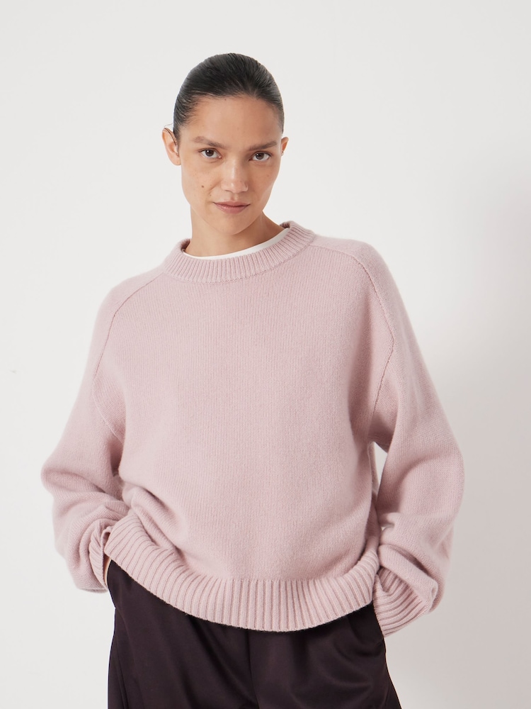 Hush Blush Pink Nina Merino Wool Cropped Jumper - Image 1 of 5