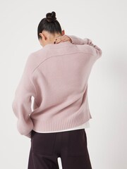 Hush Blush Pink Nina Merino Wool Cropped Jumper - Image 3 of 5