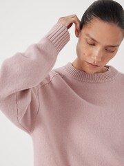 Hush Blush Pink Nina Merino Wool Cropped Jumper - Image 4 of 5