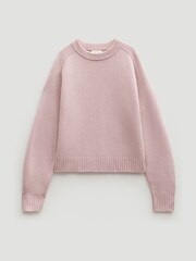 Hush Blush Pink Nina Merino Wool Cropped Jumper - Image 5 of 5