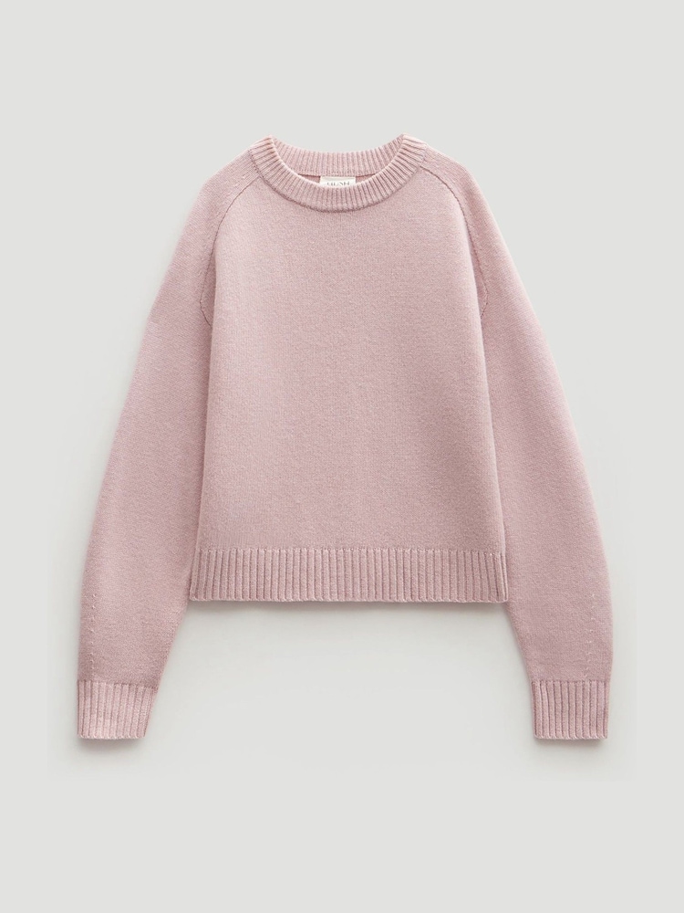 Hush Blush Pink Nina Merino Wool Cropped Jumper - Image 5 of 5