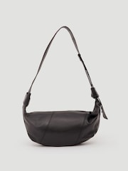 črna - Hush Oversized Leather Crescent Bag - Slika 1 iz 6