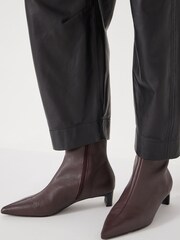 Hush Red Leather Sock Fit Boots - Image 1 of 5