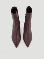 Hush Red Leather Sock Fit Boots - Image 4 of 5