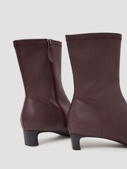 Hush Red Leather Sock Fit Boots - Image 5 of 5