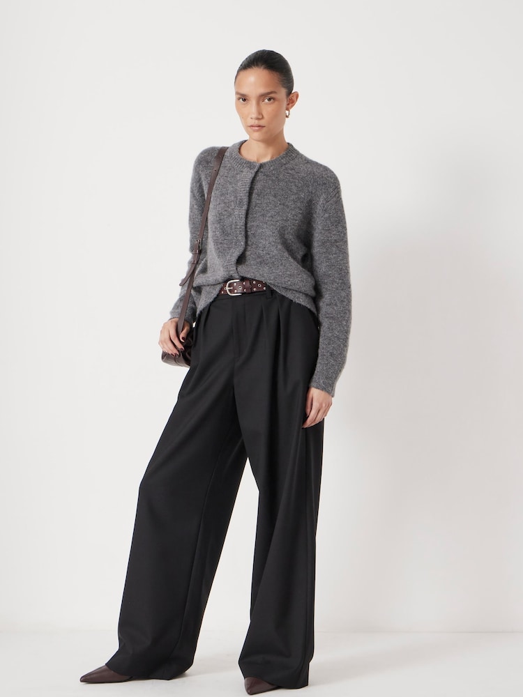 Hush Black Lya Wool Blend Wide Leg Trousers - Image 2 of 6 Hush Black Lya Wool Blend Wide Leg Trousers - Image 2 of 6