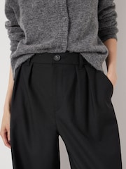 Hush Black Lya Wool Blend Wide Leg Trousers - Image 4 of 6