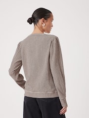 Hush Brown Emily Gingham Puff Sleeve Top - Image 4 of 5
